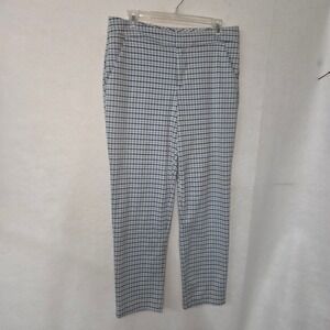Crosby‎ Women's Size 12 Houndstooth Sullivan Trouser Ankle Pants Blue Gray